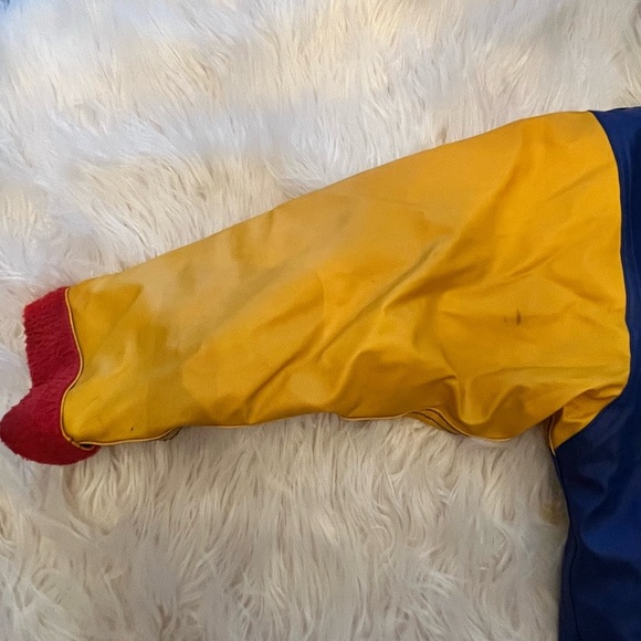 WIPPETTE KIDS Raincoat Lined Hooded All Sports Themed Boy's Sz5/6 Blue/yellow - Picture 4 of 7